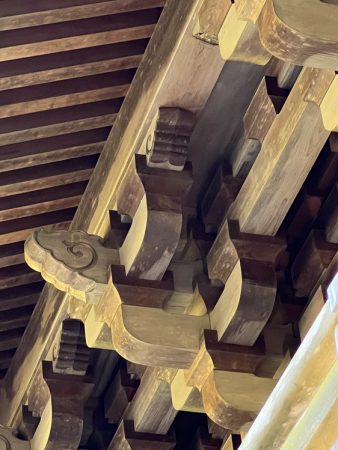 Close up of a bracket on the exterior